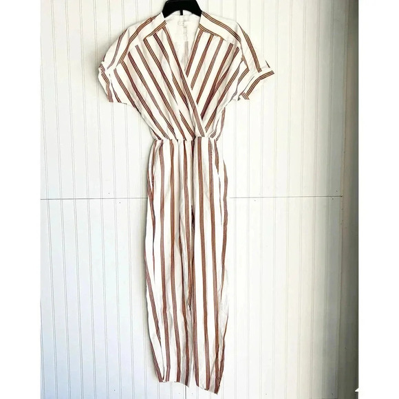 Maje Size XS White Pieni Striped V-Neck Jumpsuit NEW! - Picture 4 of 8